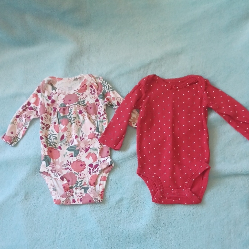 Just One You By Carter's Floral and Red Polka Dot Kids Onsie Bundle